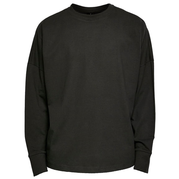 Build Your Brand Mens Cut-On Oversized Long-Sleeved T-Shirt