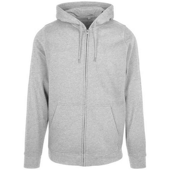 Build Your Brand Mens Plain Full Zip Hoodie