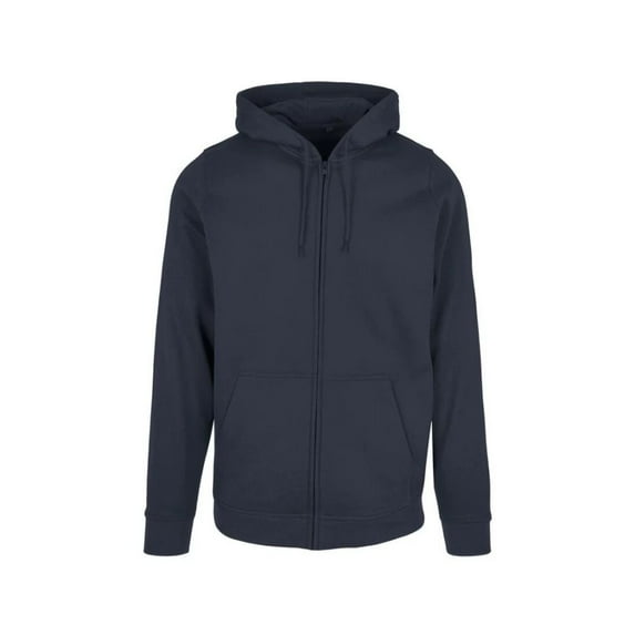 Build Your Brand Mens Plain Full Zip Hoodie