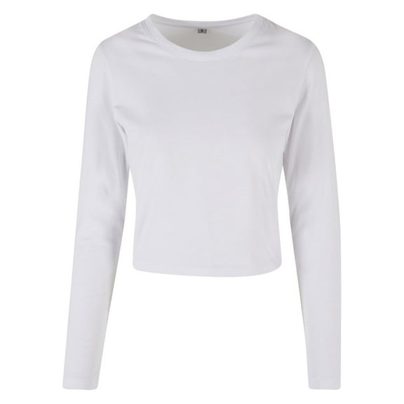 Build Your Brand Womens Long-Sleeved Crop Top