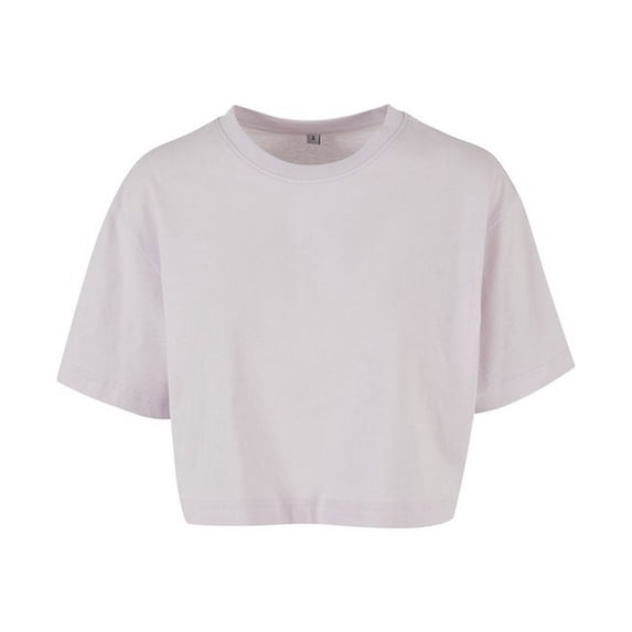 Build Your Brand Womens Oversized Short-Sleeved Crop Top