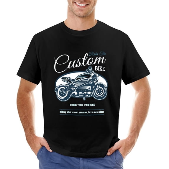 Build Your Own Bike Men’s Graphic T-shirt Vintage Short Sleeve Sport Tee Black XS