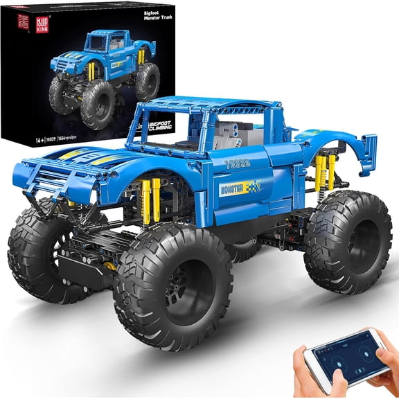 Build Your Own Monster Truck, Model Building Kit for Adult Who Love Monster Truck Toys, STEM Learning Toy to Explore Mechanical Principles (1454+PCS)
