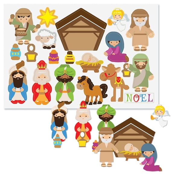 Build-Your-Own Nativity Scene Sticker Sheets, Makes 12