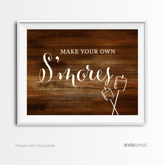 Build Your Own S'mores Rustic Wood Wedding Party Signs
