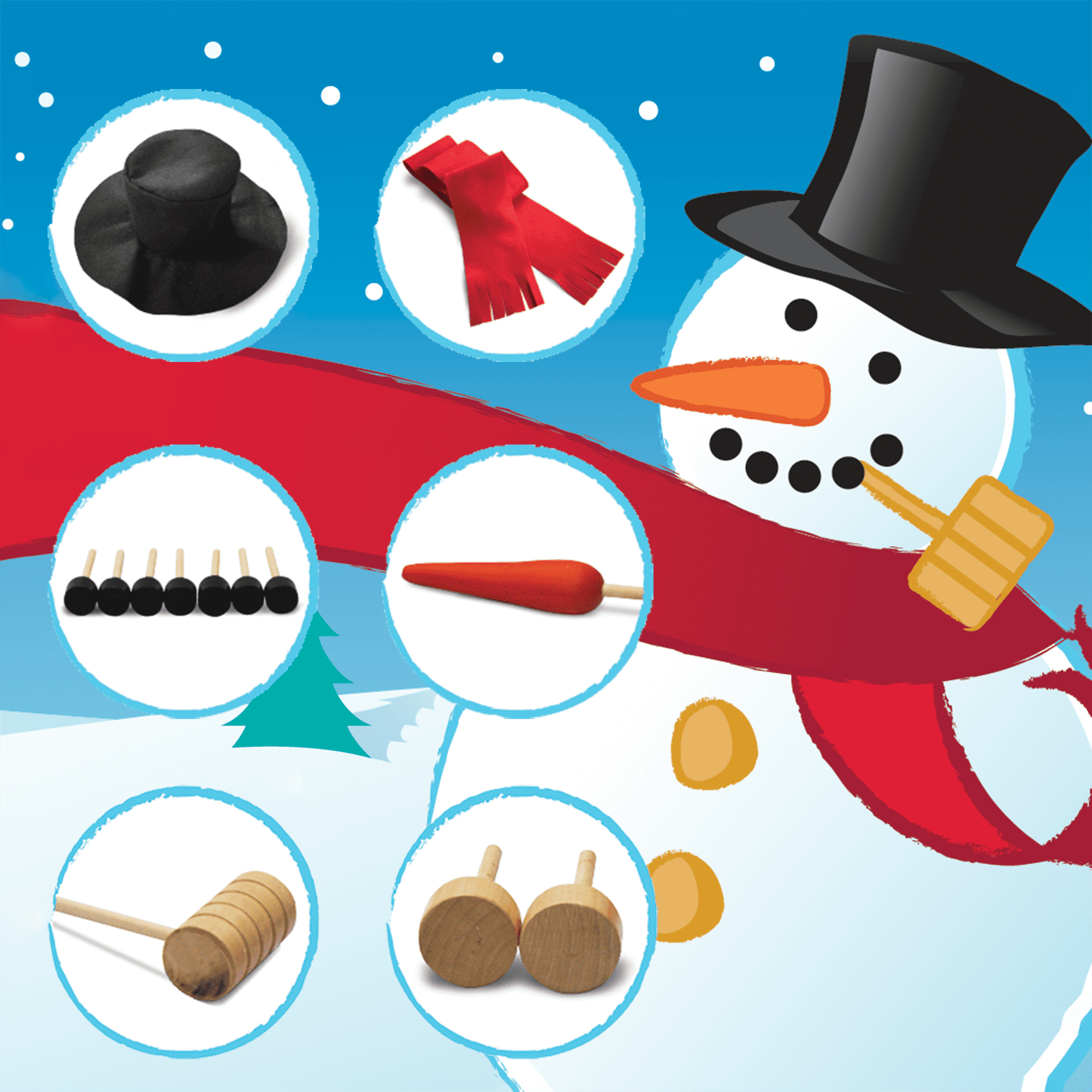 MinnARK Build Your Own Snowman Kit - Snowman Accessories for Children's Snow and Sled Play