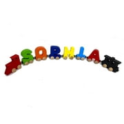 Build Your Own Train with Bright Colorful Letters. Personalized Wooden Magnetic Alphabet Letters. Engine and Wagon Included.