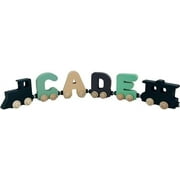 Build Your own Train with Our Sage Beige Colors. Personalized Wooden Magnetic Alphabet Letters. Engine and Wagon Included.