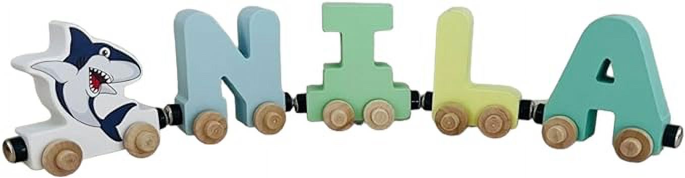 Build Your own Train with a Shark Ocean Theme. Personalized Wooden ...