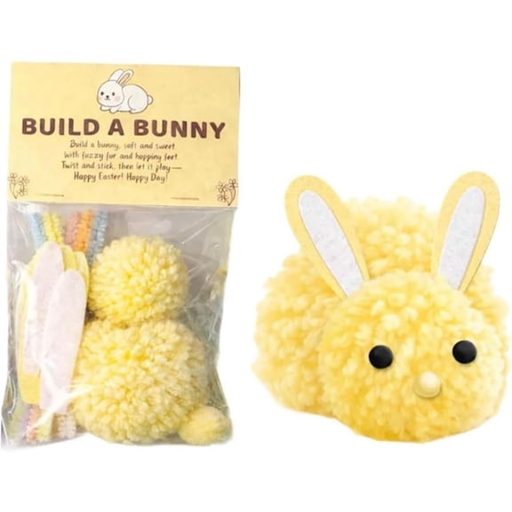 Build a Bunny Easter Craft Kit, DIY Stuffed Rabbit Keychains, Cute Yarn Animal Theme