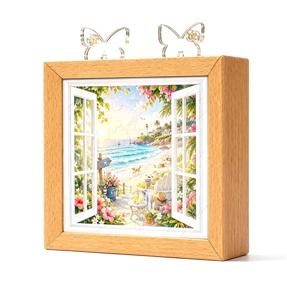 Build-and-Display Acrylic Puzzle Lamp with Soft Warm Lighting, Touch Control, USB Power and a Natural Display Frame