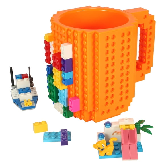 Build-on Brick Coffee Mug, Funny DIY Unique Novelty Drinking Cup