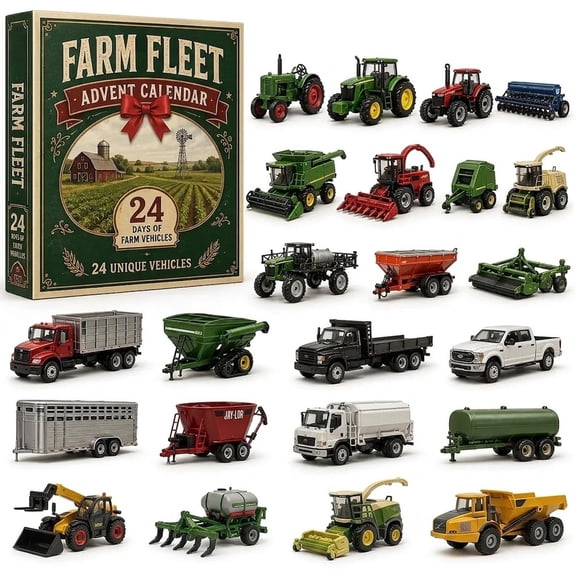 Build the Fleet Collection 24-Day Vehicle Advent Calendar, Christmas Countdown Toy Set for Kids