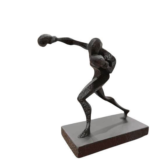 BuildInk Abstract Boxer Figurine, Modern Boxing Sculpture for Home and Office Decor, 3D Printed Tabletop Display Statue, Black