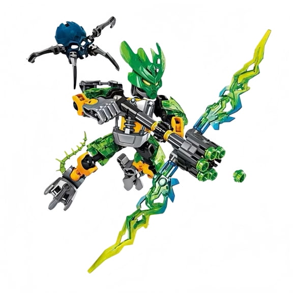 Buildable Jungle Guardian Forest Warrior Set, Action Figure with Sword