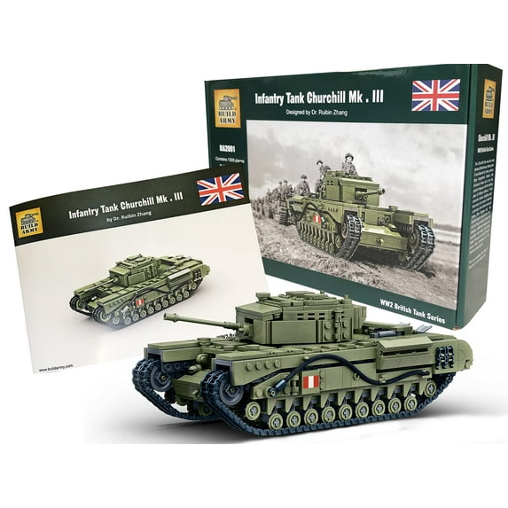Buildarmy WWII British Churchill Tank MK III Baustein Modell Construction Set