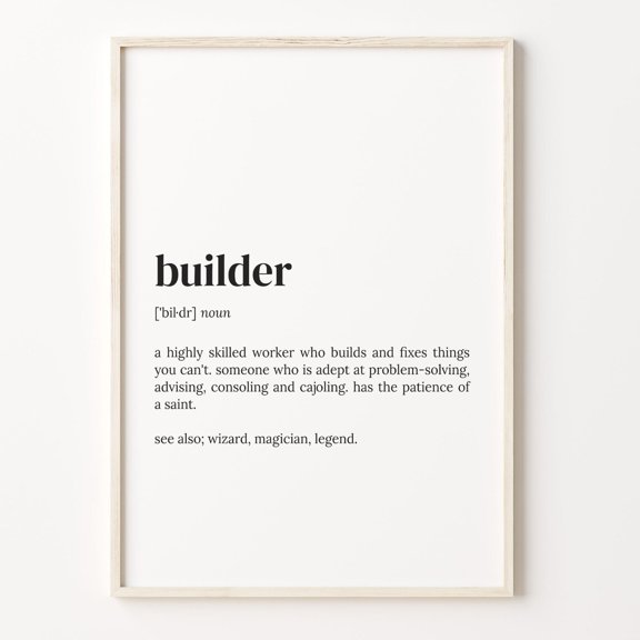 Builder Definition Dictionary Wall Art, Unframed Poster