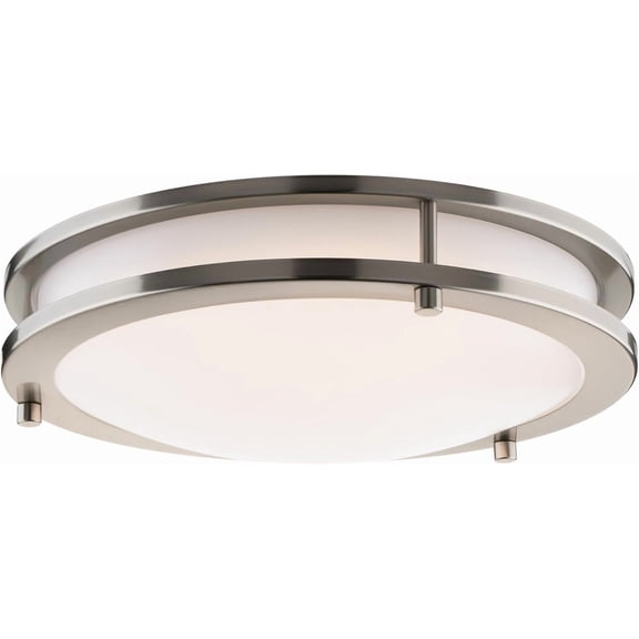 Builder Essential Axis LED 10in Round Flush Mount 16W 1,100 Lumens with 5-CCT Selectability 2700-3000-3500-4000-5000K in Brushed Nickel