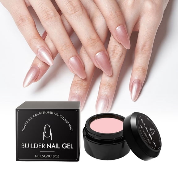 Builder Nail Gel - Builder Gel Nude Pink Sculpted Gel High Hardness for Nails Extension Broken Repair Protection Durable for Home Salon UV LED Lamp Cured Nail DIY Art Manicure