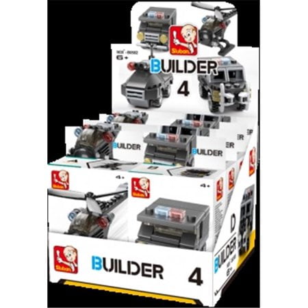 Builder Police Building Brick Display Set, x2 each kit A-D