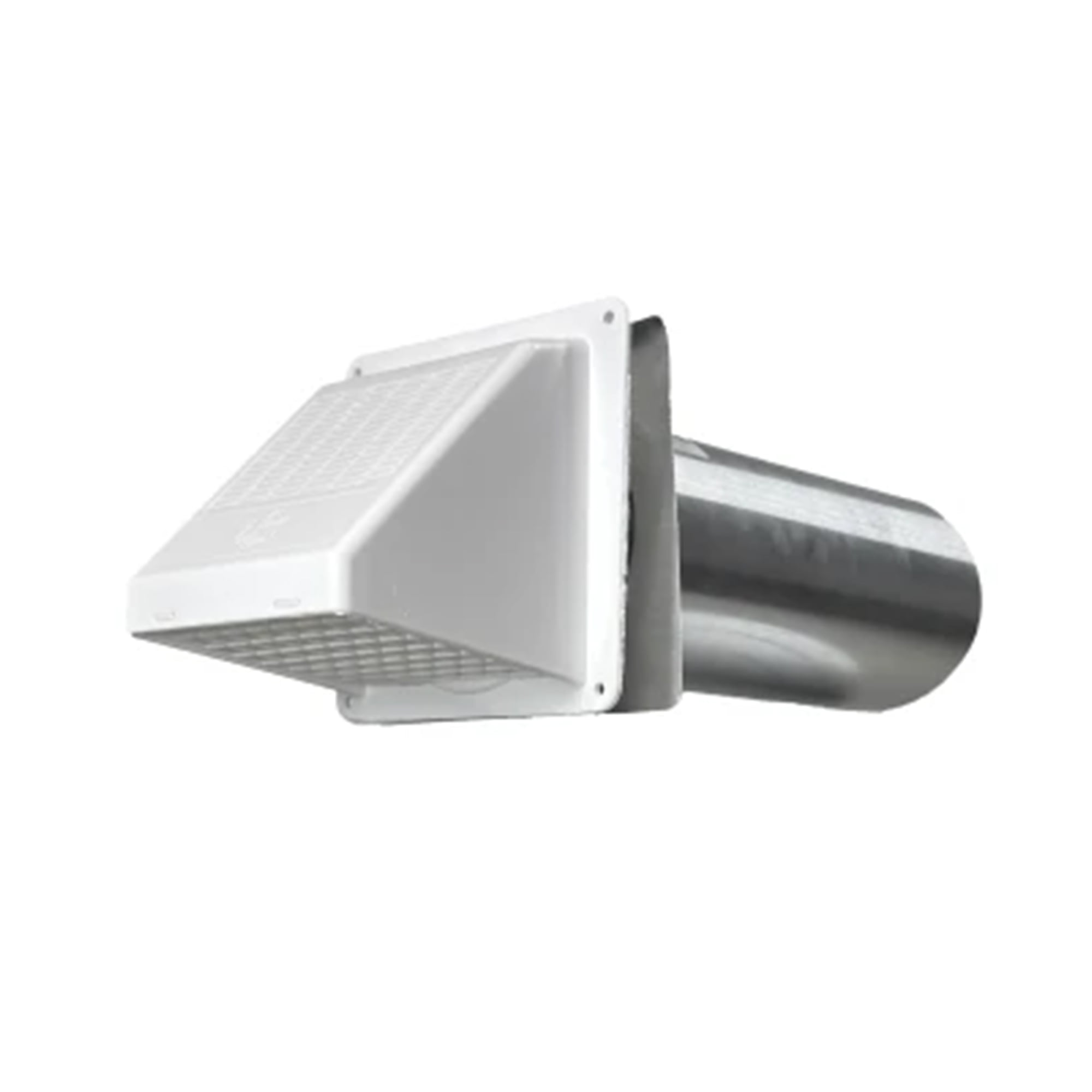 Builder's Best PWM622 4" Plastic Wide Mouth Exhaust Vent Hood w/ Snap-In 1/2" Grid, White