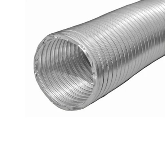 Builders Best V220 Semi-Rigid Aluminum Dryer Vent Duct with 2 Metal Clamps, 4" x 8'