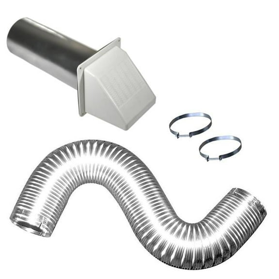 Builders Best 111405 WHKV220 PML329 Louv Hd Dryer Vent Kit, White