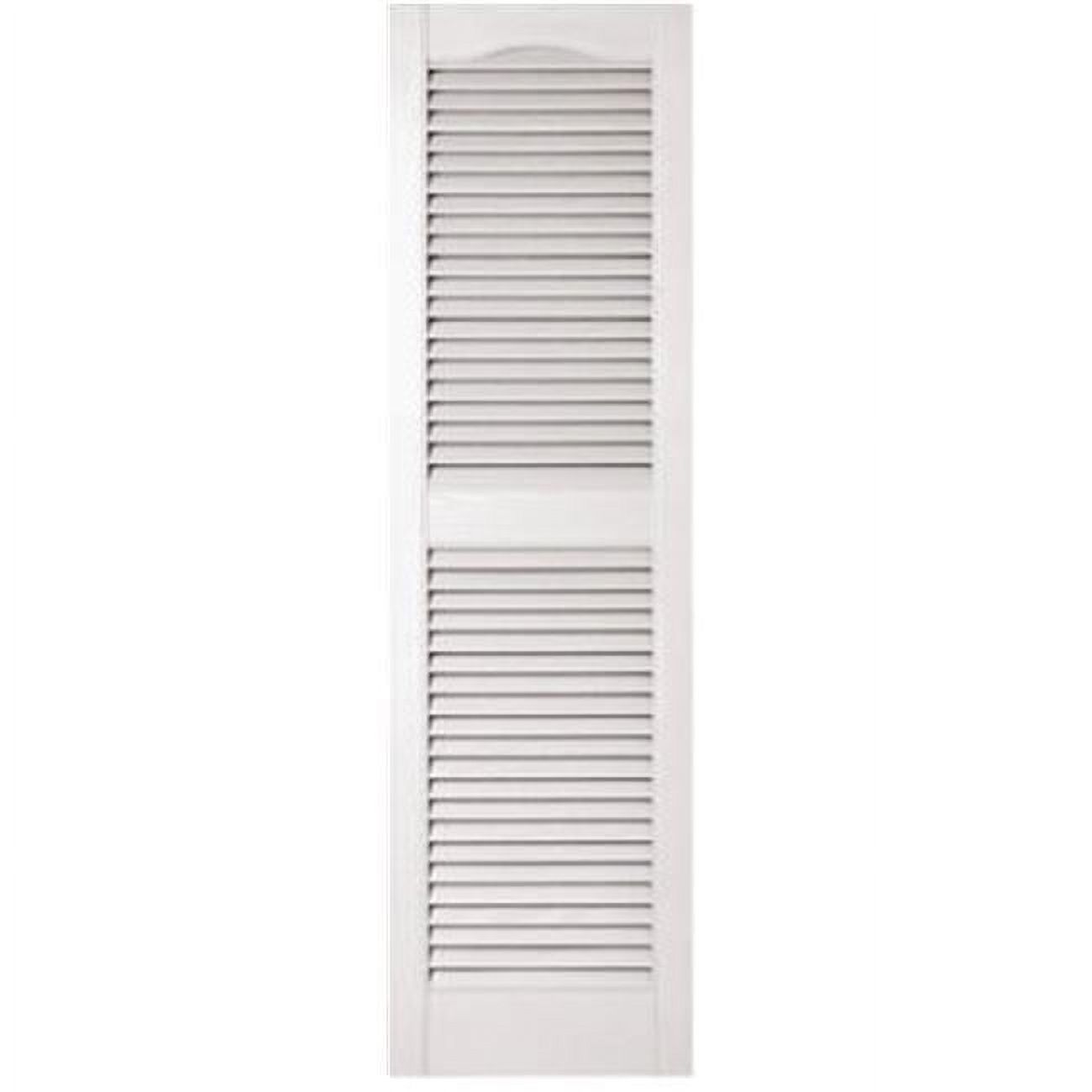 Builders Edge 010140052001 15 x 52 in. White Vinyl Louvered Shutter