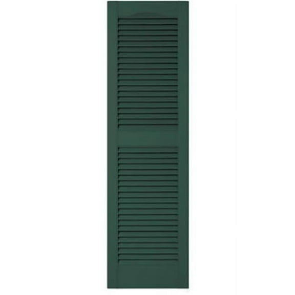 Builders Edge 010140052028 15 x 52 in. Green Vinyl Louvered Shutter Pair