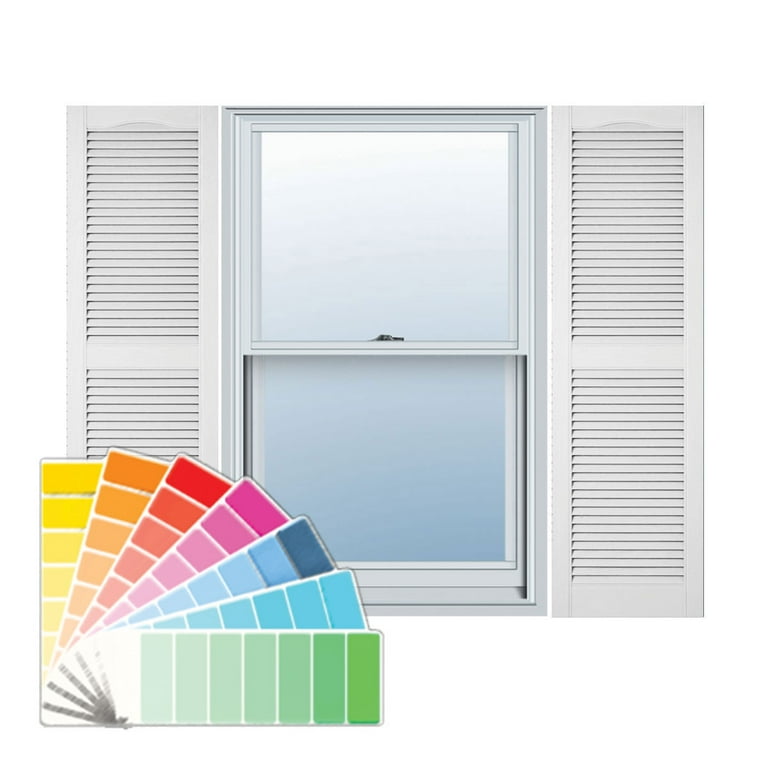 Builders Edge 010140055030 15 x 55 in. Paintable Vinyl Louvered 