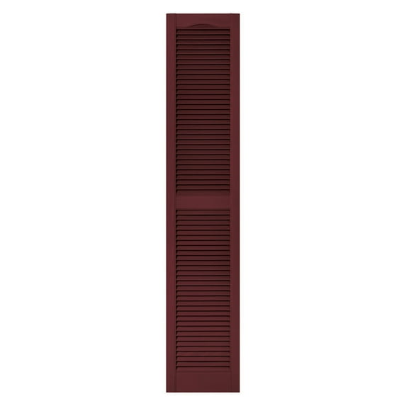 Builders Edge 12W in. Louvered Vinyl Shutter Pair