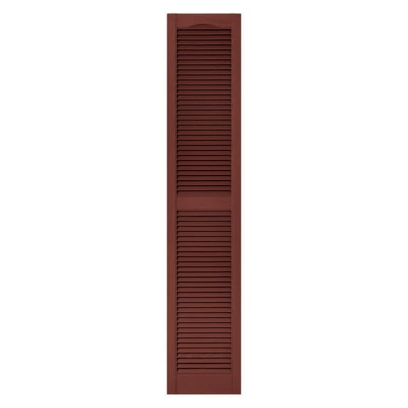 Builders Edge 12W in. Louvered Vinyl Shutter Pair
