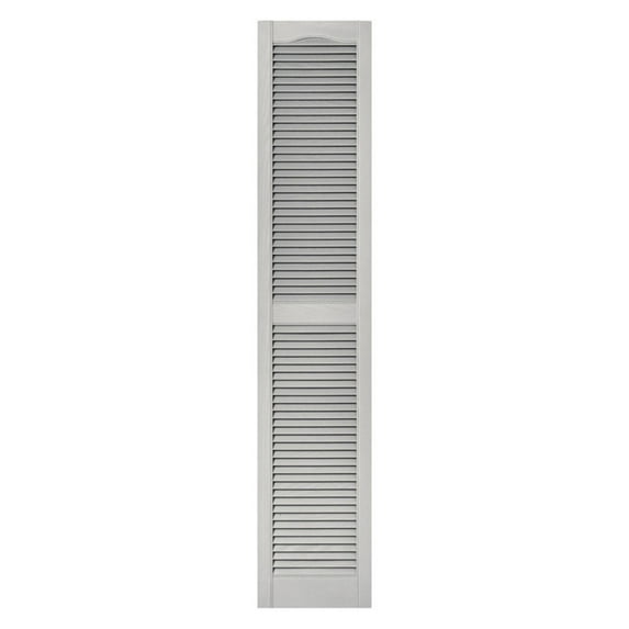 Builders Edge 12W in. Louvered Vinyl Shutter Pair