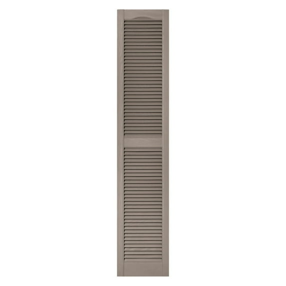 Builders Edge 12W in. Louvered Vinyl Shutter Pair