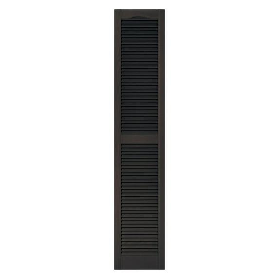 Builders Edge 12W in. Louvered Vinyl Shutter Pair