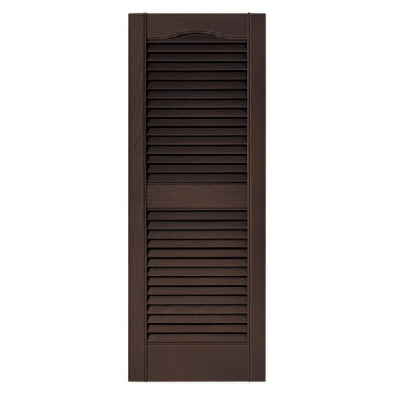 Builders Edge 14.5W in. Louvered Vinyl Shutters