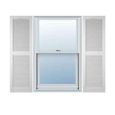 010140055001 15 x 55-In. White Louvered Shutters, Pair - Quantity 1