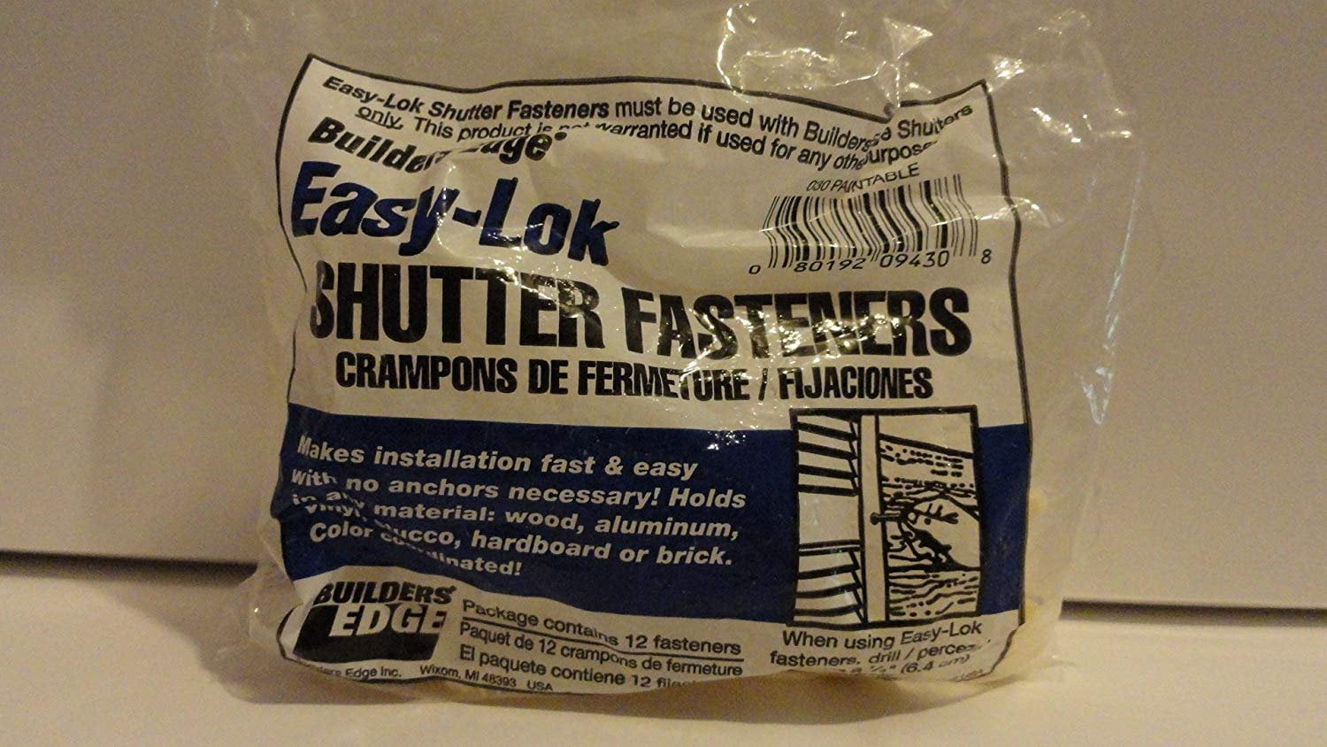 Builders Edge 3 in. Vinyl Shutter Fastener, (12-Pack) 050020024030 ...