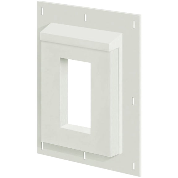 Builders Edge Sturdimount Receptacle Mounting Block - Primed, Durable - 6 in W x 8.5 in H — Indoor & Outdoor Use, NEC-Compliant