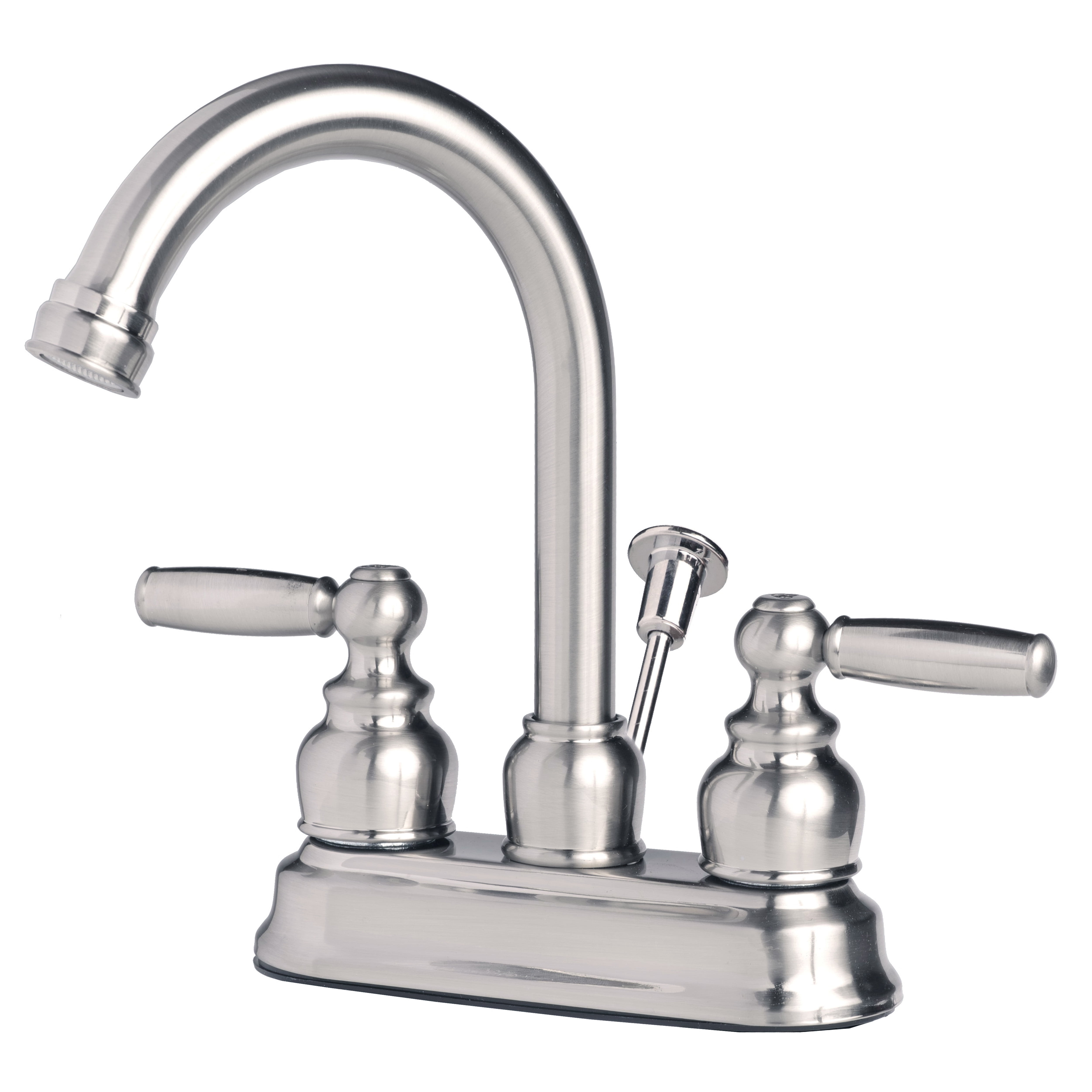 Chrome Finish Two Handle Centerset Lavatory Faucet with Pop-Up Drain