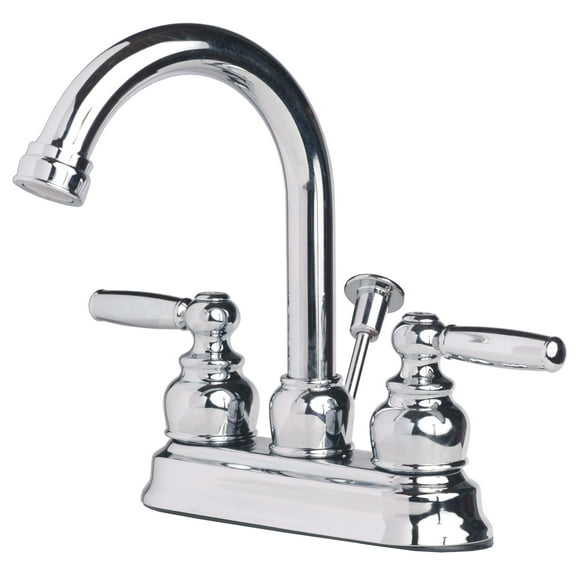 Builders Shoppe 2023CP Two Handle Centerset Lavatory Faucet with Pop-Up Drain Chrome Finish