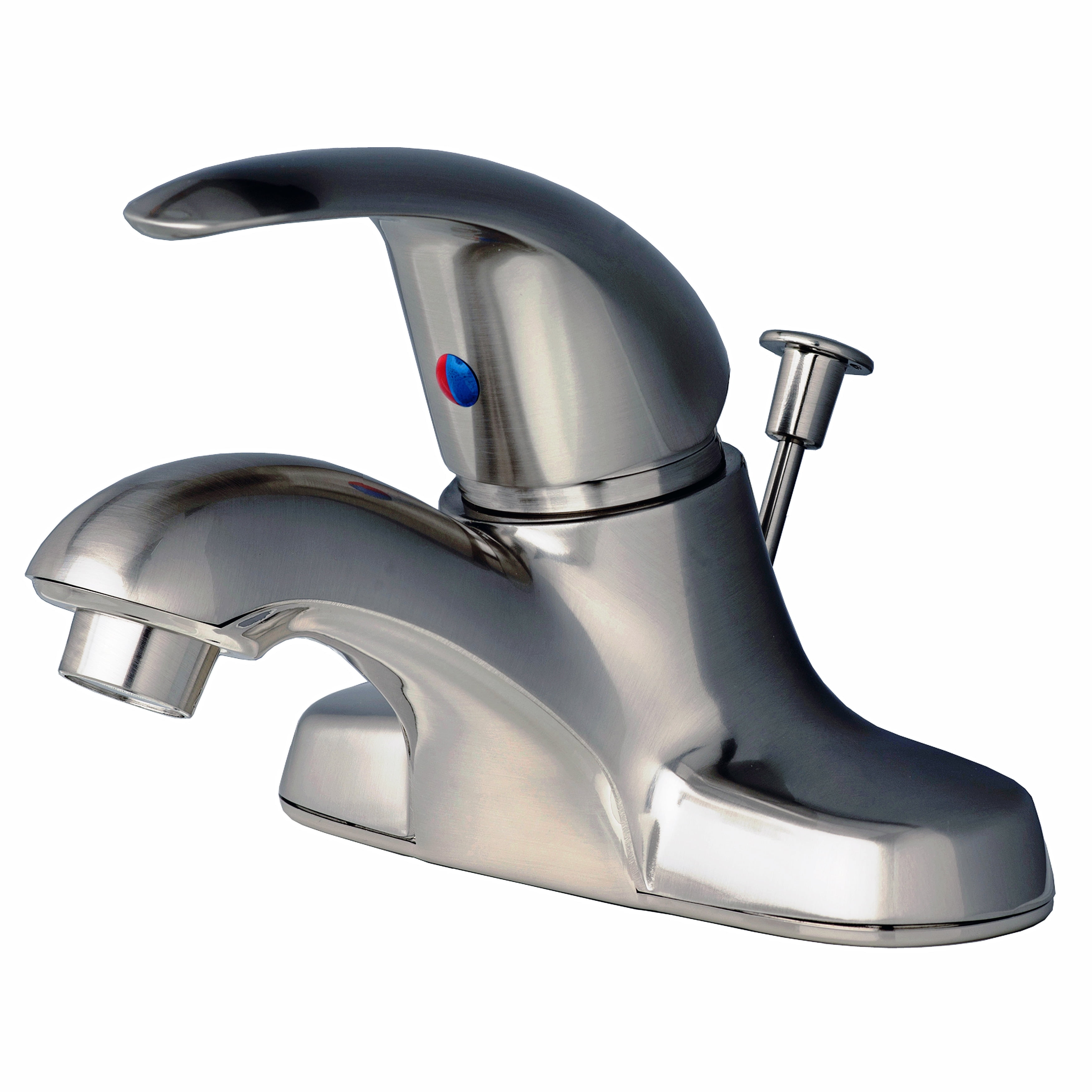 Brushed Nickel Single Handle Centerset Bathroom Faucet with Pop-Up Drain