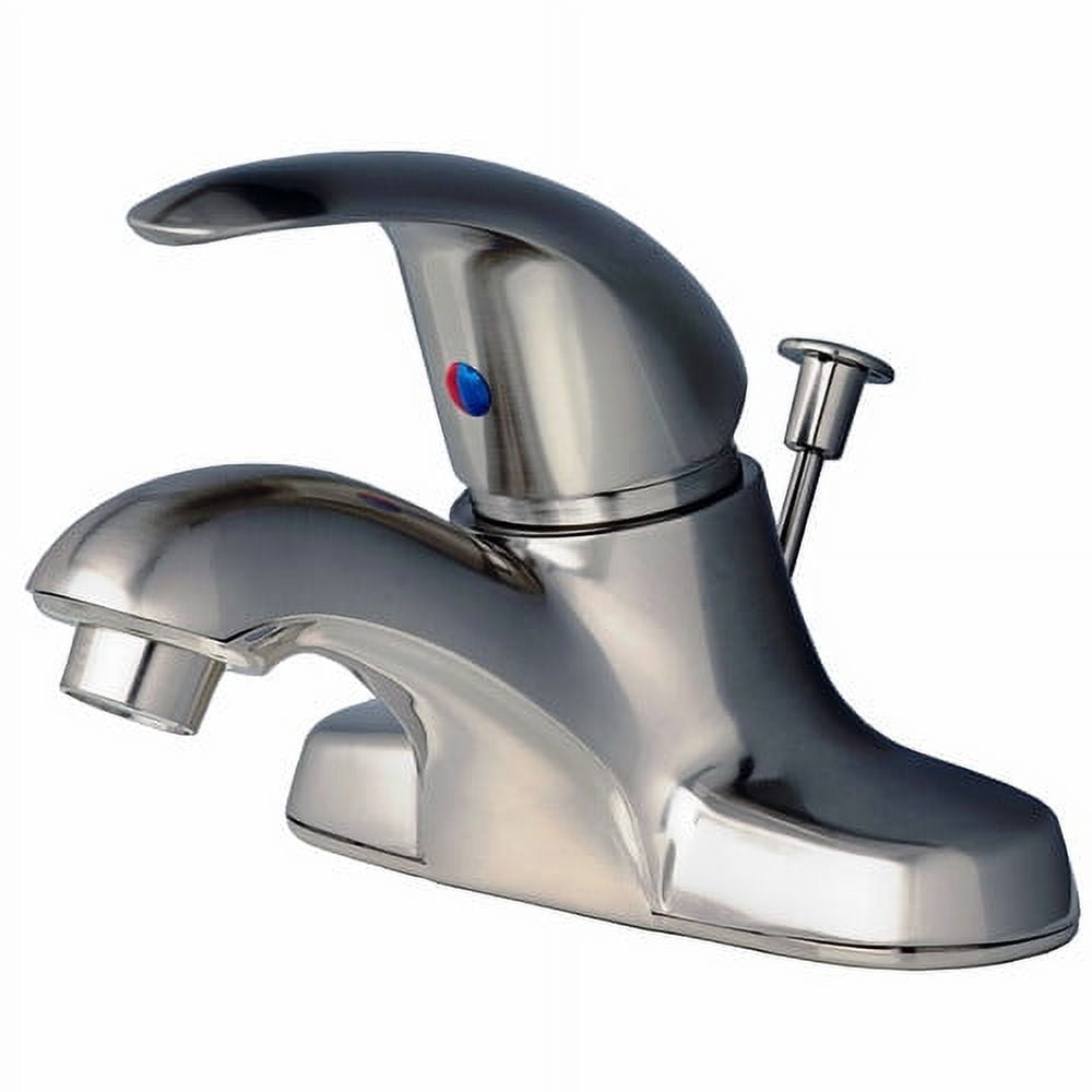 Brushed Nickel Single Handle Centerset Bathroom Faucet with Pop-Up Drain