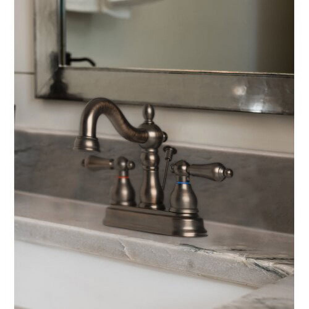 Bronze Two Handle Centerset Lavatory Faucet with Pop-Up Drain