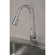 Builders Shoppe Contemporary Single Handle 16" Pull-Down Kitchen Faucet Chrome Chrome Finish