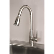 Builders Shoppe Contemporary Single Handle 16" Pull-Down Kitchen Faucet Silver Stainless Steel Finish
