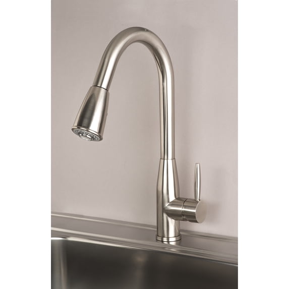 Builders Shoppe Contemporary Single Handle 16" Pull-Down Kitchen Faucet Silver Stainless Steel Finish
