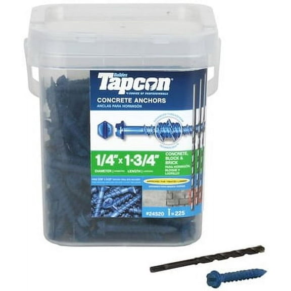Buildex Tapcon 24520 Concrete Screw Anchor 1/4 in Drive
