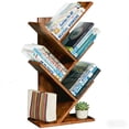 thumbnail image 1 of Buildhom 4-Tier Tree Bookshelf with Shelves, Freestanding Bookcase for Living Room, Bedroom, Home Office, Brown, 1 of 8