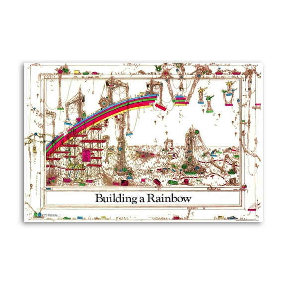 Building A Rainbow Vintage Posters Art Print Wall Photo Paint Poster Hanging Picture Family Bedroom Decor Gift 12x18inch(30x45cm)